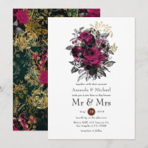 Borgonha - Marsala e Dourado Casamento Floral