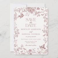 Borgonha Outono Toile De Jouy Floral Salve a Data