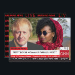 Convites Boris Johnson's 50th Birthday Funny TV News<br><div class="desc">50º Aniversário das mulheres Engraçadas Notícias de Últimas Notícias Gráfico As grandes notícias estão começando. Texto totalmente editável e fácil de alterar. Mude a foto e o texto para se adequar à ocasião. Excelente para Formandos, anúncios de casamento, aniversários, notícias de bebês e quase tudo que você quer promover. Foto...</div>