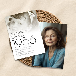 Convites Born in 1956 Overlay 2 Photos 70th Birthday Party