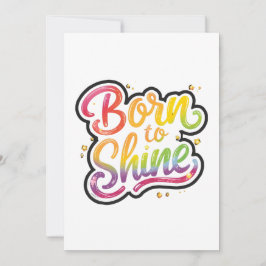 Convites Born to Shine Pride | LGBTQ Rainbow Quote Art 