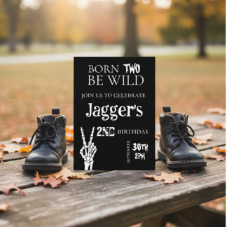 Convites born TWO be wild. 2nd birthday invite