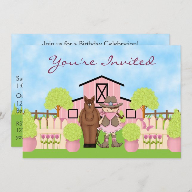 Convites Borracha, Cavalo Marrom e Casca Rosa (Frente/Verso)