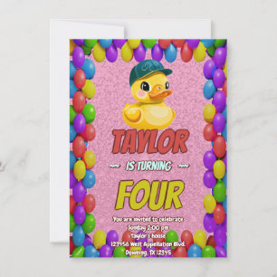Convites Borracha Pato Cute Personalizado Aniversário Convi