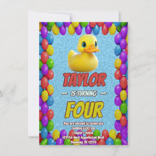 Convites Borracha Pato Cute Personalizado Aniversário Convi
