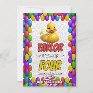 Convites Borracha Pato Cute Personalizado Aniversário Convi