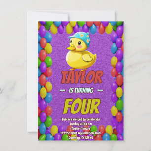 Convites Borracha Pato Cute Personalizado Aniversário Convi