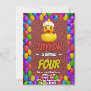 Convites Borracha Pato Cute Personalizado Aniversário Convi