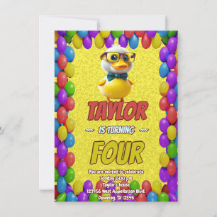 Convites Borracha Pato Cute Personalizado Aniversário Convi