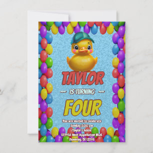 Convites Borracha Pato Cute Personalizado Aniversário Convi