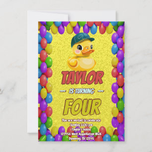 Convites Borracha Pato Cute Personalizado Aniversário Convi