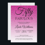 Convites Borracha Rosa 50 e 50° aniversário FABULOSO<br><div class="desc">Comemore a fazer 50 anos com este moderno design de 50 anos em um fundo brilhante, rosa-quente, um convite de 50 anos de chic que você pode simplesmente personalizar e enviar para a sua festa da 50 festas de aniversário. As palavras cinquenta e fabulosas são usadas por caligrafia e tipografia...</div>