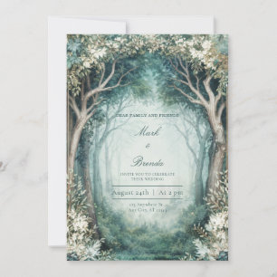 Convites Bosque de Casamento Etéreo e Nebuloso