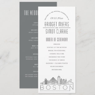 Convites Boston Programa Modern Deco Wedding