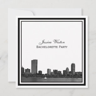 Convites Boston Skyline Encheu uma Bachelorette