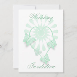 Convites Bot Invitation Peppermint Butterflies Heart