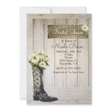 Bota Rústica Country com Margaridas Chuveiro de No