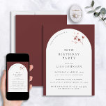 Convites Botânica 50ª Arca Borgonha de Aniversário Moderna<br><div class="desc">Planejar um aniversário especial? Vamos apresentar-vos o nosso 50º Convite Botânico Moderno Burgundy Arch de 50º Aniversário - a forma perfeita de fazer do vosso evento um acontecimento que se lembre. Seu fundo arrojado e arco branco na moda são perfeitamente complementados por sotaques botânicos elegantes de aquarela, criando um convite...</div>