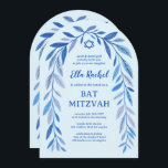 Convites Botânica Aquarela QR Código Bar Bat Mitzvah Arch<br><div class="desc">Cartão perfeito para anunciar um morcego mitzvah, bar mitzvah ou outra celebração judaica! A mão desenhou uma delicada arte de trama de folha para você! TOTALMENTE PERSONALIZÁVEL! Clique em "Personalizar" acima para editar o texto e adicionar seu link ao código QR. Clique em "editar usando a ferramenta design" para ajustar...</div>