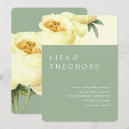 Convites Botânica | Casamento vintage Amarelo Sage