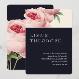 Convites Botânica | Casamento vintage azul