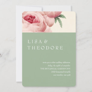 Convites Botânica Casamento vintage Sage