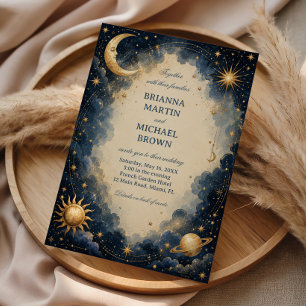 Convites Botânica Cósmica Vintage Celestial