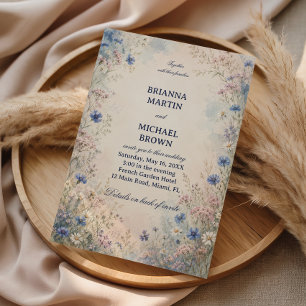 Convites Botânica de Flor Silvestre Vintage