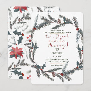 Convites Botânica de Inverno Fruta de Pinheiro Comer Beber 