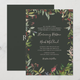 Convites Botânica de Natal | Casamento Verde Escuro Invita