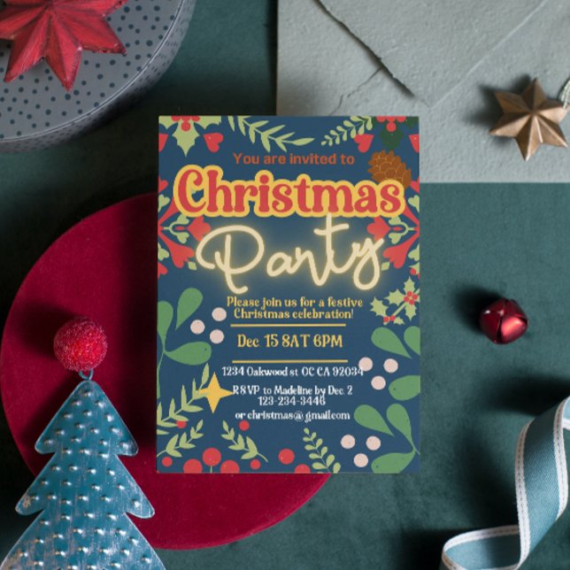 Convites Botânica de Natal retrógrada e moderna (Criador carregado)