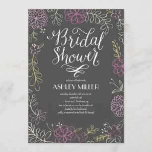 Convites Botânica desenhada à mão   Chá de panela