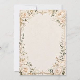 Convites Botânica Elegante em Papel Artesanal Antigo