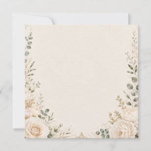 Convites Botânica Elegante em Papel Artesanal Antigo