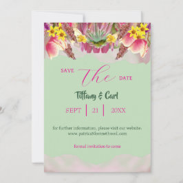 Convites Botânica Floral Garden Mint Save-The-Date
