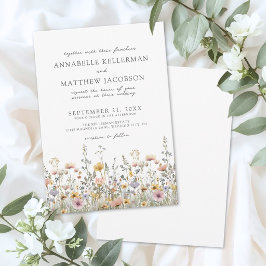 Convites Botânica Flores Silvestres Aquarela Floral Casamen