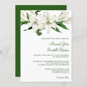 Convites Botânica Moderna White Lily Wedding