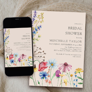 Convites Botânica Rústica do Chá de panela de Flores Sel