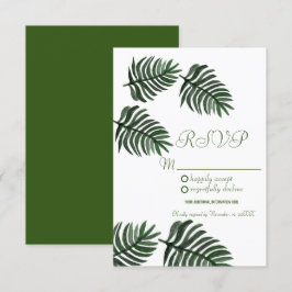 Convites Botânica Tropical Aquarela Moderna Folhas de Palme