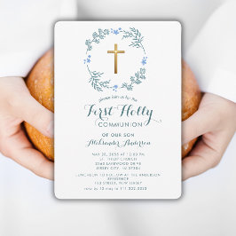 Convites Botânica Wreath First Holly Communion