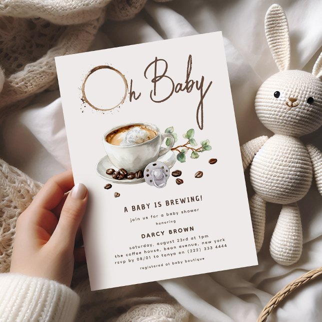 Convites Botanical Baby is Brewing' Coffee Baby Shower (Criador carregado)