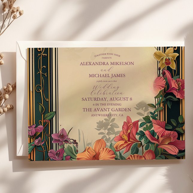 Convites Botanical Bliss Flores Silvestres Casamento Art No (Criador carregado)