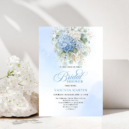 Convites Botanical Boho Blue Floral Bridal Shower Invitatio