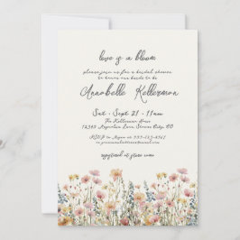 Convites Botanical Colorful Wildflowers Bridal Shower