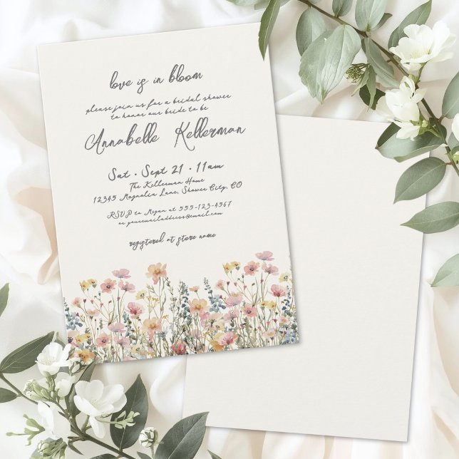 Convites Botanical Colorful Wildflowers Bridal Shower (Botanical Colorful Wildflowers Bridal Shower Invitation)