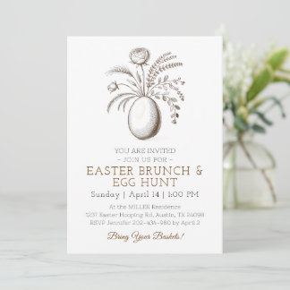 Convites Botanical Easter Brunch Egg Hunt Invitation