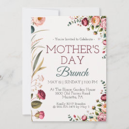 Convites Botanical Floral Mothers Day Brunch Invitation
