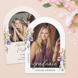 Convites Botanical Floral Photo Graduation Arch