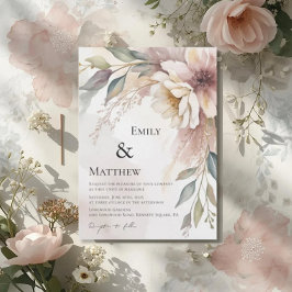 Convites Botanical Floral Wedding Invitation