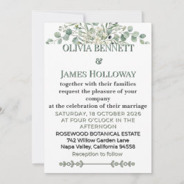 Convites Botanical Garden Romance Wedding Invitation